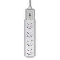 Ijung 高容量漏電保護4孔延長線 IJ-ELB-04, 灰色, 1個, 1.5m