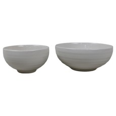 달소금 도자기 담음 공기대접 세트, 아이보리 유광, 1세트, 공기 + 대접