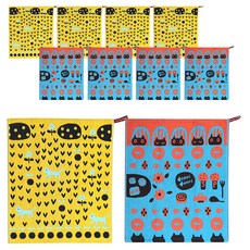 부엌다옴 북유럽풍 주방 핸드타올 2종 x 5p 세트, 새싹 옐로우, 식탁고양이 오렌지, 1세트