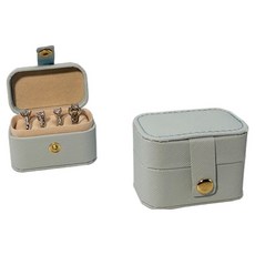 코레시스 심플한 미니 휴대용 액세서리 보관함 6.5 x 4 x 4.5 cm, 라이트그레이, 2개
