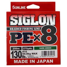 선라인 시그론 PEX8 낚싯줄 130LB, 다크그린, 1개
