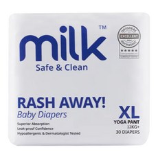 milk 鎖水芯牛奶尿布 褲型 12kg以上, 30片, 特大碼 (XL)