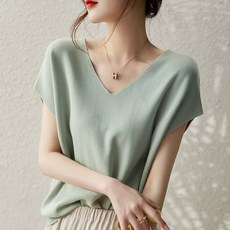 女神款 女性夏季簡約日常短袖針織衫