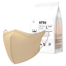 다나마스크 오브 쿨 새부리형 마스크 대형 KF94, NO 3 테라 베이지, 1개, 30개입