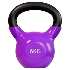 로이윙 PVC 코어 무쇠 덤벨 케틀벨, 그레이프, 1개, 6kg