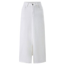 NINESIX NY 牛仔前開衩附腰帶長裙 NQ2WH002L0