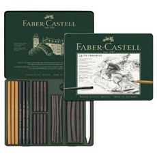 FABER-CASTELL 輝柏 PITT 炭精筆 24種 + 鐵盒組