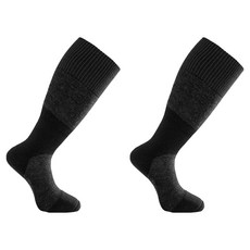 울파워 메리노울 스킬드 무릎높이 양말 400, Dark Grey + Black, 1개