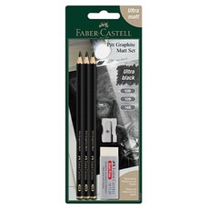 FABER-CASTELL 輝柏 PITT 霧面黑鉛筆 泡殼組合 B 10B / 12B / 14B, 混合色, 1套