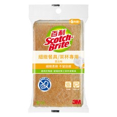 3M Scotch-Brite 百利 菜瓜布 細緻餐具茶杯專用, 1套, 5個裝