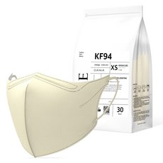 다나마스크 오브 새부리형 마스크 소소형 KF94, 상아색, 1개, 30개입