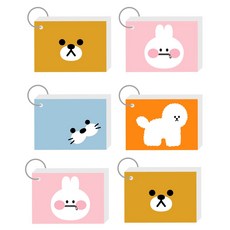 위드나 B패밀리 두꺼운 무줄 링 단어장 80매 23-5810, 랜덤발송, 6개