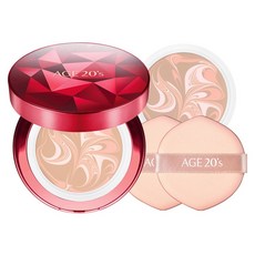AGE20'S 緋紅逆時光澤爆水粉餅 SPF50+/PA++++ 1殼2蕊2粉撲, BE-21亮白色, 1個