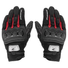 KOMINE 3D網眼手套 雙手穿戴組 GK-2153, BLACK + RED