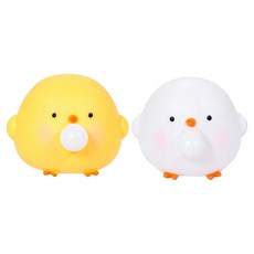 QUOKKA 버블 병아리 스퀴시 2종 세트, 옐로우, 화이트, 1세트