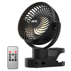 와피크 집게형 미니 무선 선풍기 F8 Pro + 리모컨 세트, 블랙