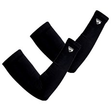 퀵실버 프리미엄 UV차단 스포츠 압박 슬림핏 로고 팔토시 QU-SL01 2p, 블랙, 1개