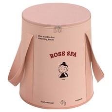 다퍼남 덮개 포함 간편 접이식 휴대용 풋케어 족욕바구니, 1개, 사랑스러운 핑크