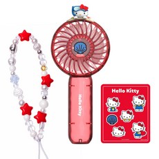 로이체 산리오 캐릭터즈 충전식 투명 핸디팬 휴대용 선풍기, HELLO KITTY, SAN-RHF-E-HK