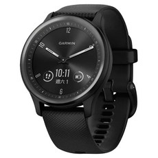 GARMIN vivomove Sport 指針智慧腕錶, 爵士黑, 18.5mm, GPS + 藍牙