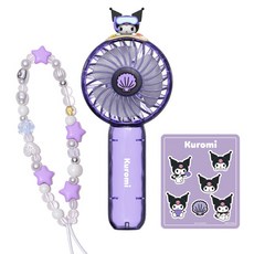 로이체 산리오 캐릭터즈 충전식 투명 핸디팬 휴대용 선풍기, KUROMI, SAN-RHF-E-KU