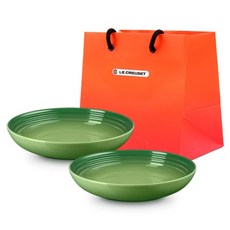 르크루제 파스타 샐러드볼 22cm + 쇼핑백 S, 2개, 단품, 밤부그린