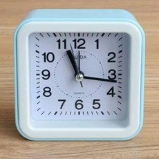 탑피아 알람 무소음 탁상시계 스퀘어, 블루 type1
