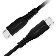 무브스피드 60W USB-C타입-C타입 충전 케이블 T04, 블랙, 1개, 120cm