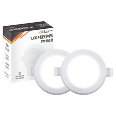 닥터룩스 LED 다운라이트 5W 방습형 매입등, 주광색, 2개