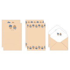 양지사 더스페셜 미니 편지지 세트, 도토리, 1세트