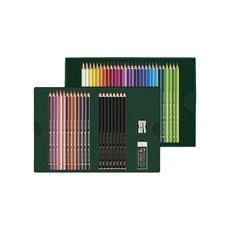 FABER-CASTELL 輝柏 Polychromos 40色 + 霧面石墨鉛筆 8p + 橡皮擦 + 削鉛筆機 禮盒組