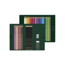 FABER-CASTELL 輝柏 PoliChromeus 32色 + 霧面石墨鉛筆 6p + 橡皮擦 + 削鉛筆機 禮盒組