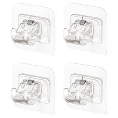 라노홈 무타공 커튼봉 초강력 고정 클립 6 x 6 x 4.1 cm, 투명, 16개