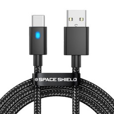 SPACE SHIELD Sony PS5 DualSense 相容遊戲智慧LED充電指示燈 USB A to C 充電數據線 0.8m