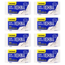 오공 손으로 잘라쓰는 테이프 투명 48mm x 50m, 8개