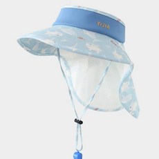 HARAROI 兒童寬帽簷護頸帽 鯊魚 + 哨子組合