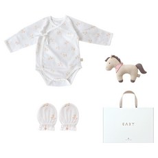 베이비앤아이 여름 배냇슈트 + 딸랑이 인형 + 손싸개 선물세트