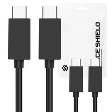 스페이스쉴드 소니 PS5 듀얼센스 호환 베이직 게이밍 PC C to C타입 연결 충전 케이블 1.5m 2p 세트, 블랙, 1세트