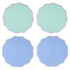 Mariposa 邊緣杯墊 2款 x 2入組, 雞蛋粉, 花漾, 1套