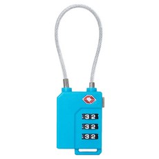 트래블큐브 TSA 초경량 PC 케이블 자물쇠 3다이얼 블루, 1개