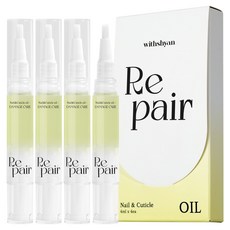 위드샨 리페어 데미지 케어 큐티클 네일 오일펜 4p, 4ml, 1개