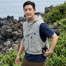 아뗄릭 빈티지 고프 코어 후드 베스트 집업 10027
