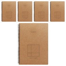 OXFORD 노트 크라프트 스프링노트 A5 좌철 60매 코넬, 혼합색상, 5개