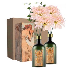 라플로리아 꽃 디퓨저 500ml x 2p + B3 달리아 pink 4p + 잎파리 L12 2p 세트, 2개, S5 장미뿜뿜향