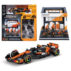 bbUrago Fitt Pass 1：43 F1 車庫組裝 + 4號賽車 麥拉倫 MCL39 套組