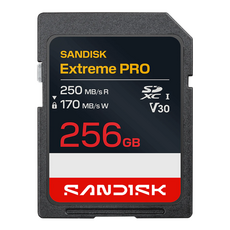 SanDisk 晟碟 2026款 Extreme PRO SDXC U3 記憶卡 UHS-I V30 250MB/s(R)/170MB/s(W), 1個, 256GB