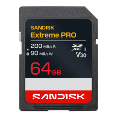 SanDisk 晟碟 Extreme PRO SDXC U3 記憶卡 UHS-I V30 200MB/s(R)/90MB/s(W), 1個, 64GB