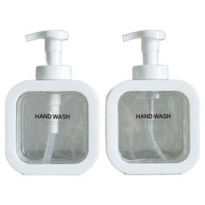 뉴앤룩 커버 핸드워시 사각 디스펜서 거품형 300ml + 핸드워시 라벨 세트, 화이트(디스펜서), 2세트