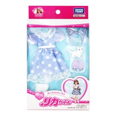 TAKARA TOMY Licca 莉卡娃娃 莉卡最愛貓咪紫色洋裝組 LA91018, LW-16 混和顏色, 1個