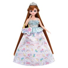 TAKARA TOMY Licca 莉卡娃娃 衣服夢幻粉彩彩虹獨角獸禮服組 LA17289, 混和顏色, 1個